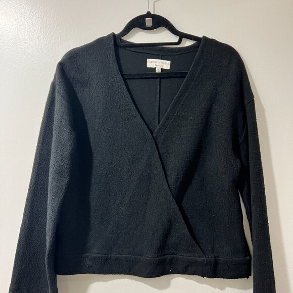 🖤✨ Madewell Texture & Thread Wrap Top - Black - Size M 🖤✨ - Picture 3 of 12
